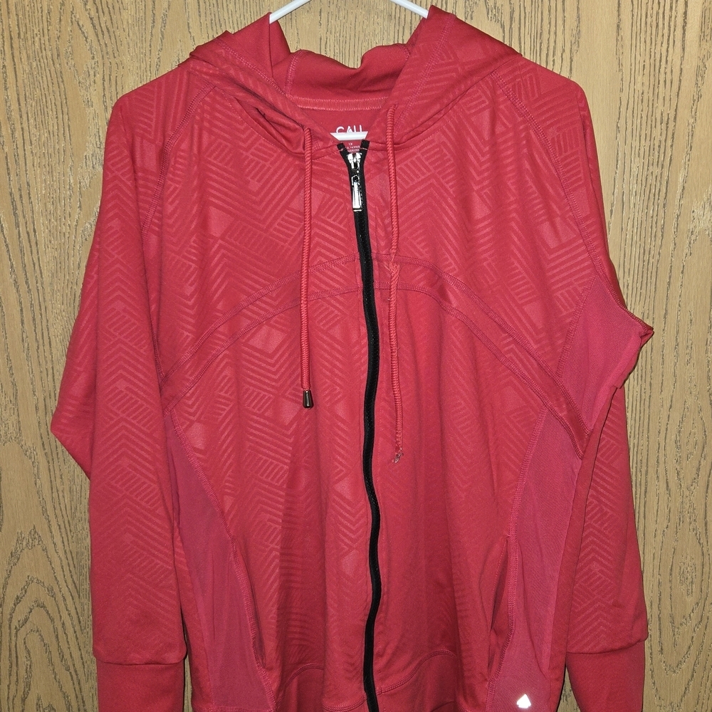 Women's Red Geometric Hoodie